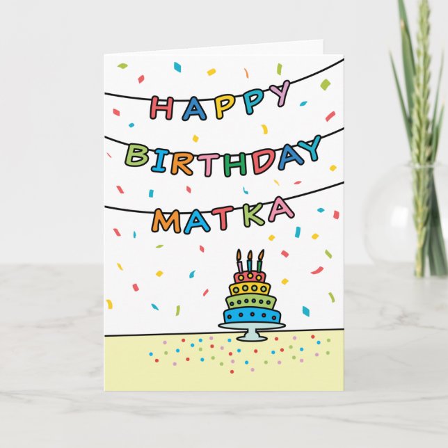 Geburtstagskarte für Matka Karte (Vorderseite)