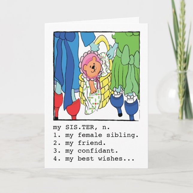 Geburtstagskarte für Schwester Karte (Vorderseite)