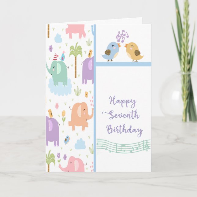 Geburtstagskarte für Siebenjährige Karte (Vorderseite)