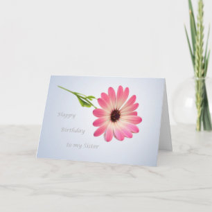 Geburtstagskarte für Sister - Rosa daisy Karte