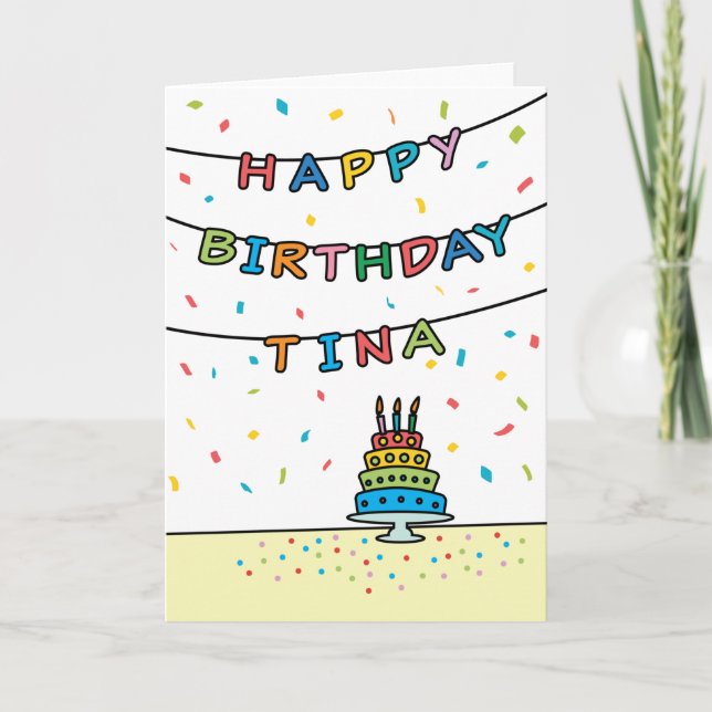 Geburtstagskarte für Tina Karte (Vorderseite)