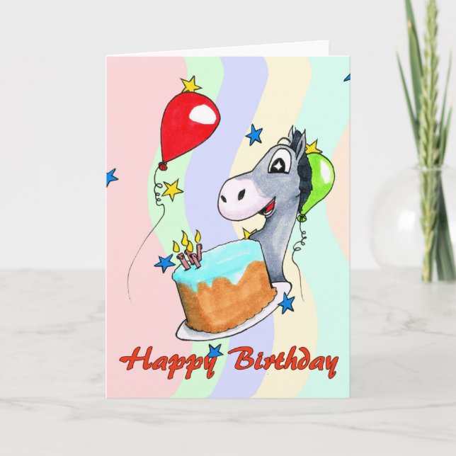 Geburtstagskarte - Happy Donkey Karte (Vorderseite)