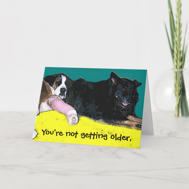 Geburtstagskarte Hunde Humor Karte (Vorderseite)