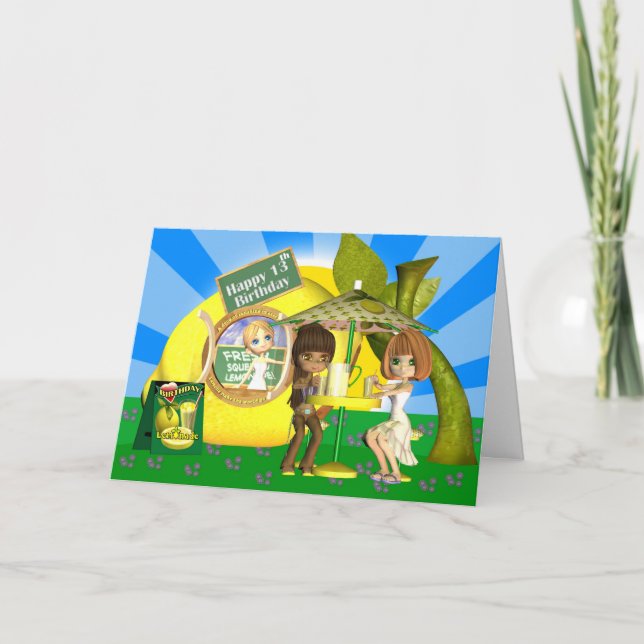 Geburtstagskarte Lemonade mit Freunden Karte (Vorderseite)