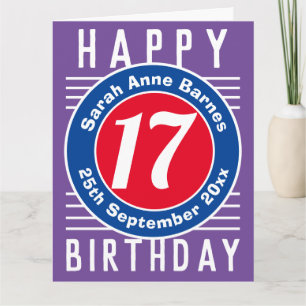 Geburtstagskarte mit Alter, Name und Datum Karte