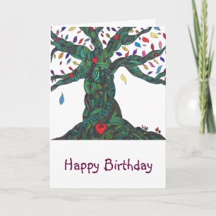 Geburtstagskarte mit Baum Karte
