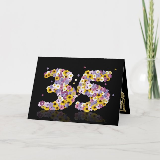 Geburtstagskarte mit Blumenbriefen Karte (Vorderseite)