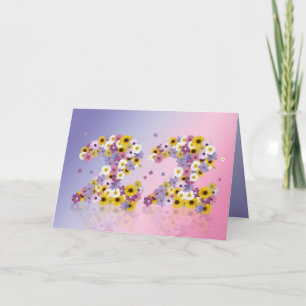 Geburtstagskarte mit Blumenbriefen Karte