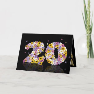 Geburtstagskarte mit Blumenbriefen Karte