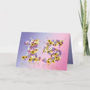 Geburtstagskarte mit Blumenbriefen Karte