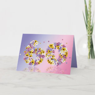 Geburtstagskarte mit Blumenbriefen Karte