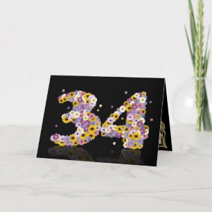 Geburtstagskarte mit Blumenbriefen Karte