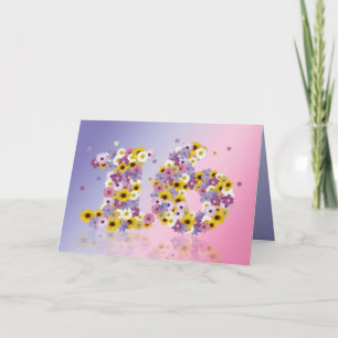 Geburtstagskarte mit Blumenbriefen Karte