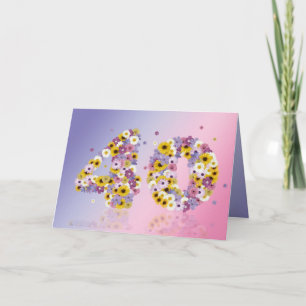 Geburtstagskarte mit Blumenbriefen Karte