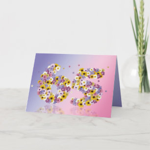 Geburtstagskarte mit Blumenbriefen Karte