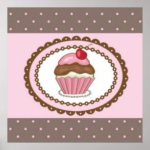 Geburtstagskarte mit cupcake poster
