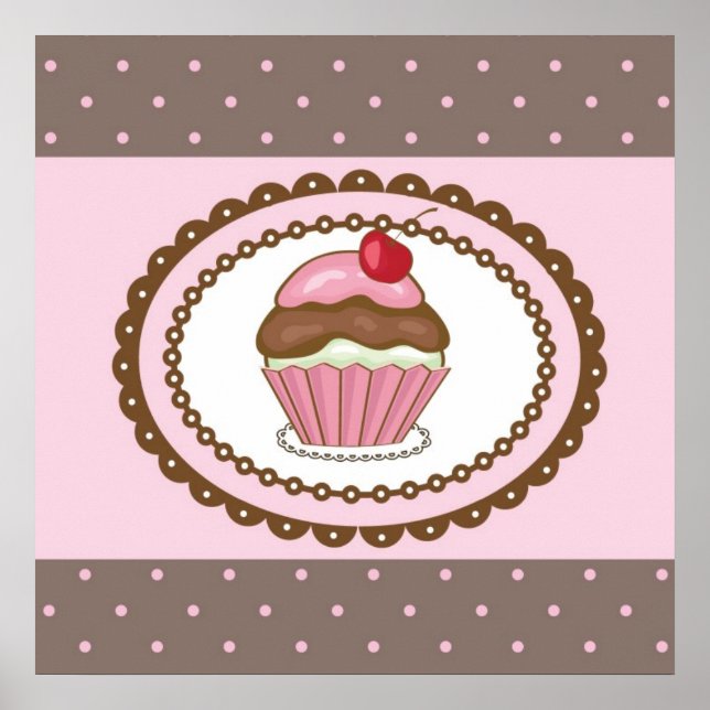Geburtstagskarte mit cupcake poster (Vorne)