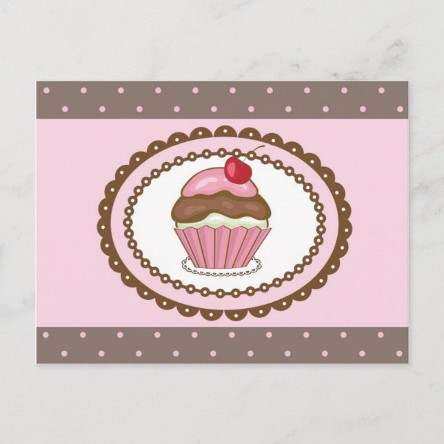 Geburtstagskarte mit cupcake postkarte (Vorderseite)