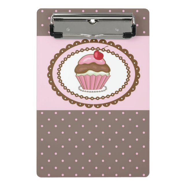 Geburtstagskarte mit kleinem Kuchen Mini Klemmbrett (Vorderseite)