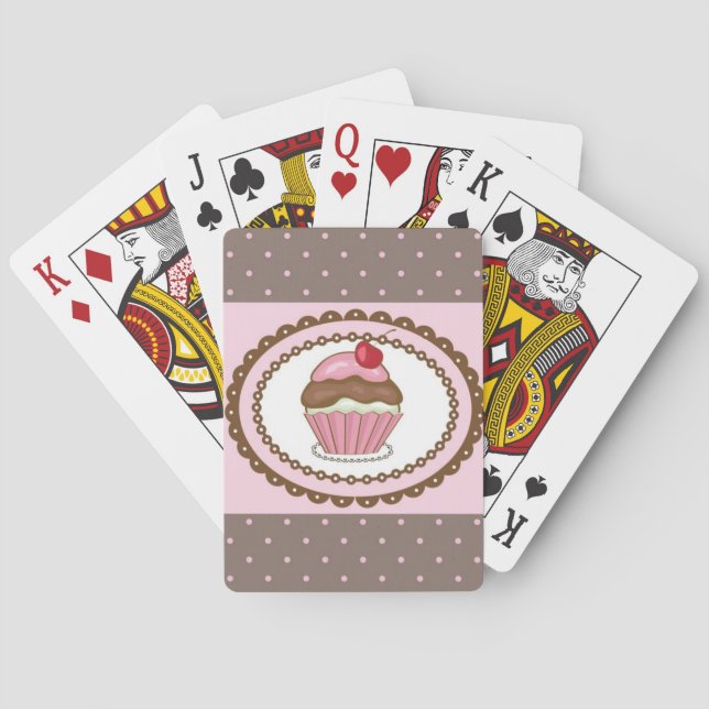 Geburtstagskarte mit kleinem Kuchen Spielkarten (Rückseite)
