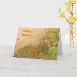 Geburtstagskarte mit moderner Blumenkunst im Mid-C Karte