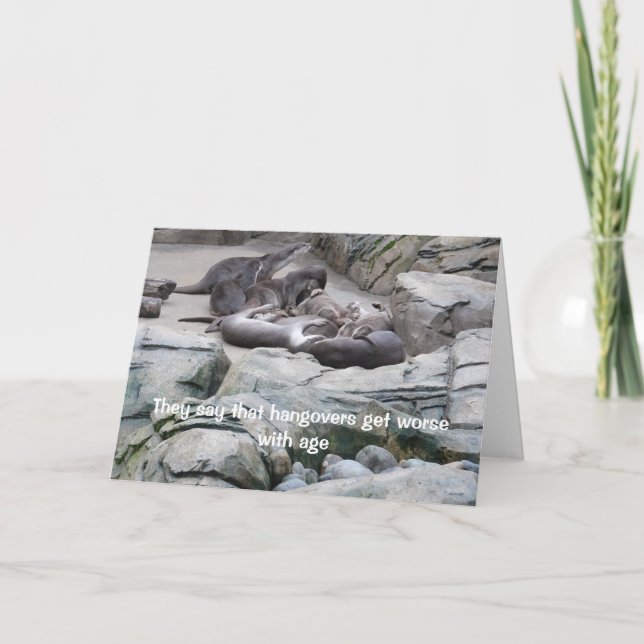 Geburtstagskarte mit Ottern Karte (Vorderseite)