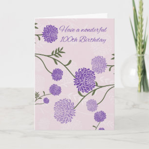 Geburtstagskarte mit violetten Blumen Karte