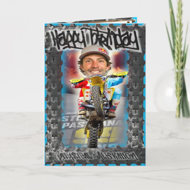 Geburtstagskarte Motorcross Karte (Vorderseite)