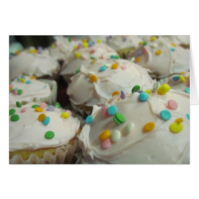 Geburtstagskarte oder Einladung von Cupcake (Vorderseite (Horizontal))