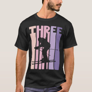 Geburtstagskarte Retro Ski Lover Skier 3 Jahre alt T-Shirt