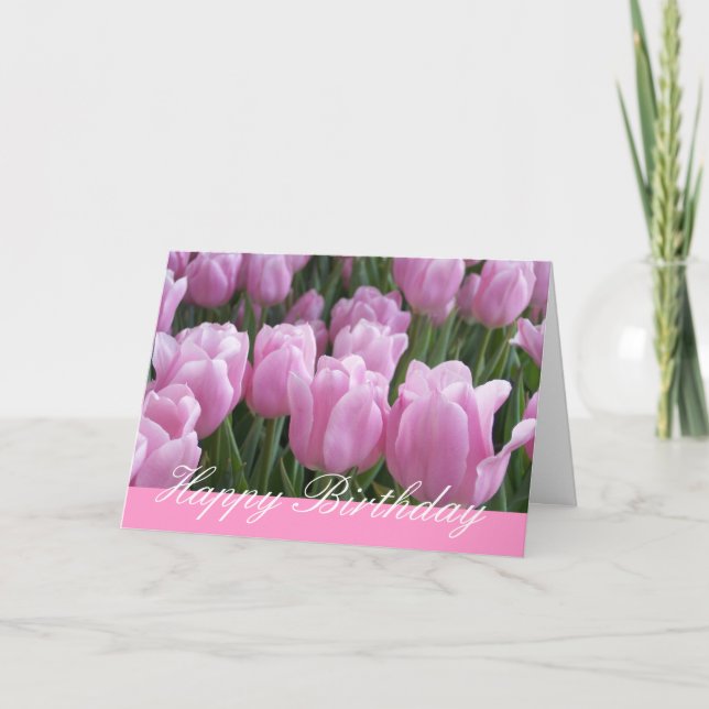 Geburtstagskarte Rosa Tulissen Karte (Vorderseite)