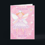 Geburtstagskarte "Special Daughter" für einen Wuns Karte<br><div class="desc">Eine lustige Fee in Rosa und Blau, bereit, Ihre Wünsche wahr werden zu lassen! Grußkarte mit einer niedlichen Fee und die Worte "To a special Daughter" auf der Vorderseite. Ein rosa, lila, blau und weiß anpassbares Design für Sie, um mit Ihrem eigenen Text, Bildern und Ideen zu personalisieren. Ein origineller...</div>