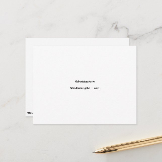 Geburtstagskarte standard ausgabe weiß postkarte (Vorderseite/Rückseite Beispiel)