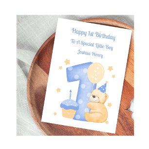 Geburtstagskarte Teddybär zum 1. Geburtstag für ei Karte