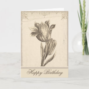 Geburtstagskarte Vintage Tulpe Karte
