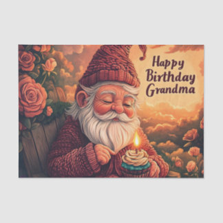 Geburtstagskarte von Gnome für Oma Seidenpapier