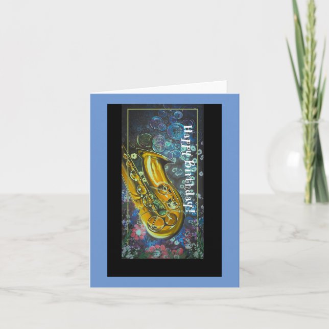 Geburtstagskarte zum Thema Musik (Vorderseite)