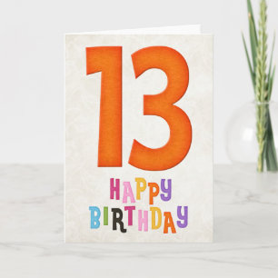 Geburtstagskarten-Design zum 13. Geburtstag Glückw Karte