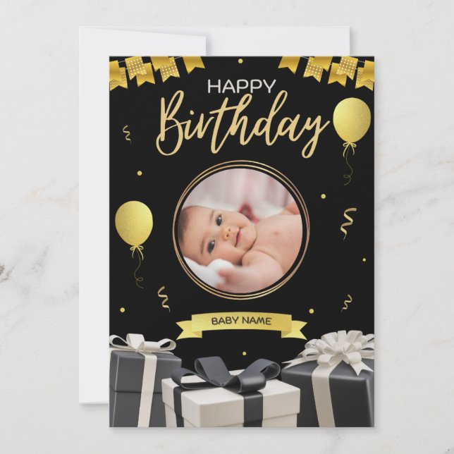 Geburtstagskarten Einladung (Vorderseite)