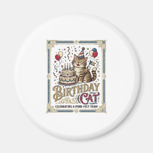 Geburtstagskatze Katze Geburtstagsalter Vintage-Ve Magnet