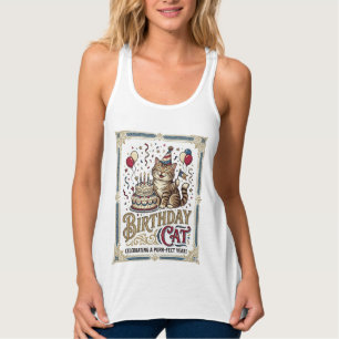 Geburtstagskatze Katze Geburtstagsalter Vintage-Ve Tank Top