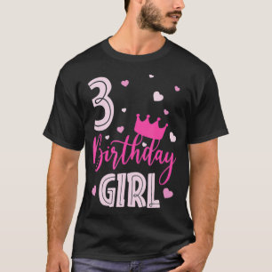 Geburtstagskind 3 Jahre alt Niedlich rosa Matching T-Shirt