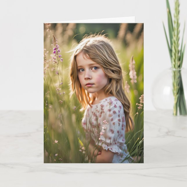 Geburtstagskind auf der Sommerwiese Karte (Vorderseite)