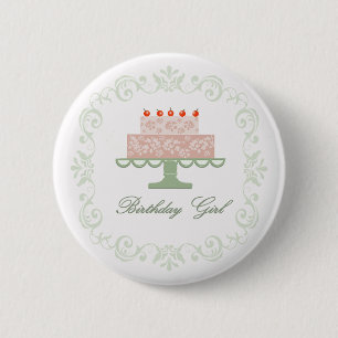 Geburtstagskind-Button mit Pink Cake Button