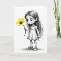 Geburtstagskind Chibi mit gelber Blume