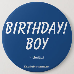 Geburtstagskind John 16:21 Button
