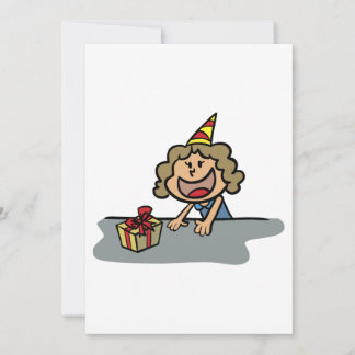 Geburtstagskind mit Geschenk Einladung