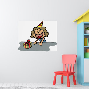 Geburtstagskind mit Geschenk Poster