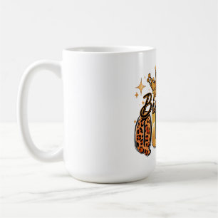 Geburtstagskönigin mit goldener Krone Leopard Kaffeetasse