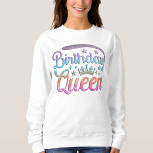 Geburtstagskönigin Pastell Ombre Wasserfarbenkrone Sweatshirt
